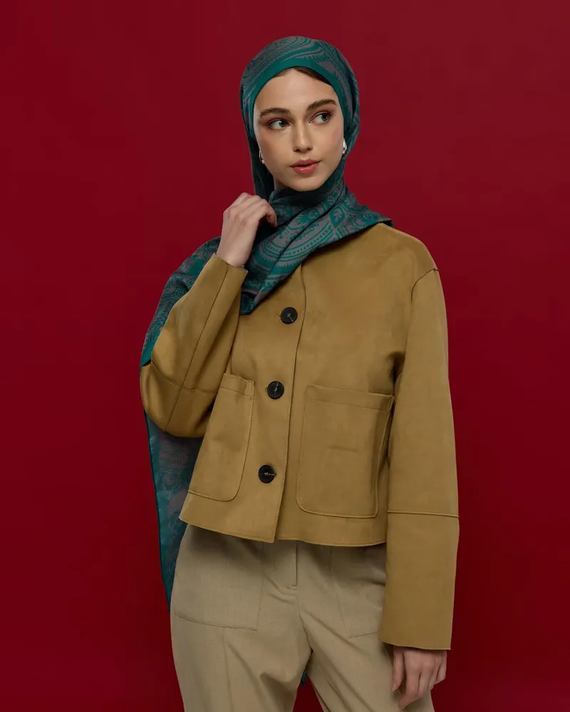 Zümrüt & Lavanta Çizgisi Sultani Desen Şal - 53